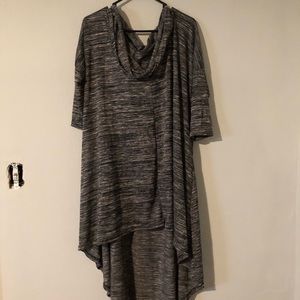 Cowl necked charcoal hoodie dress